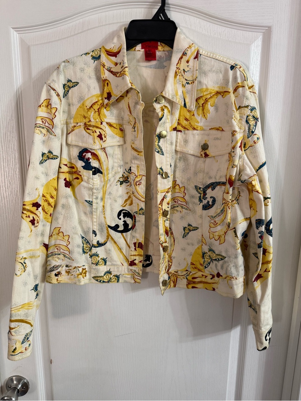 V Christina Women’s Butterfly Paisley Print Jacket Sz XL. JN-218